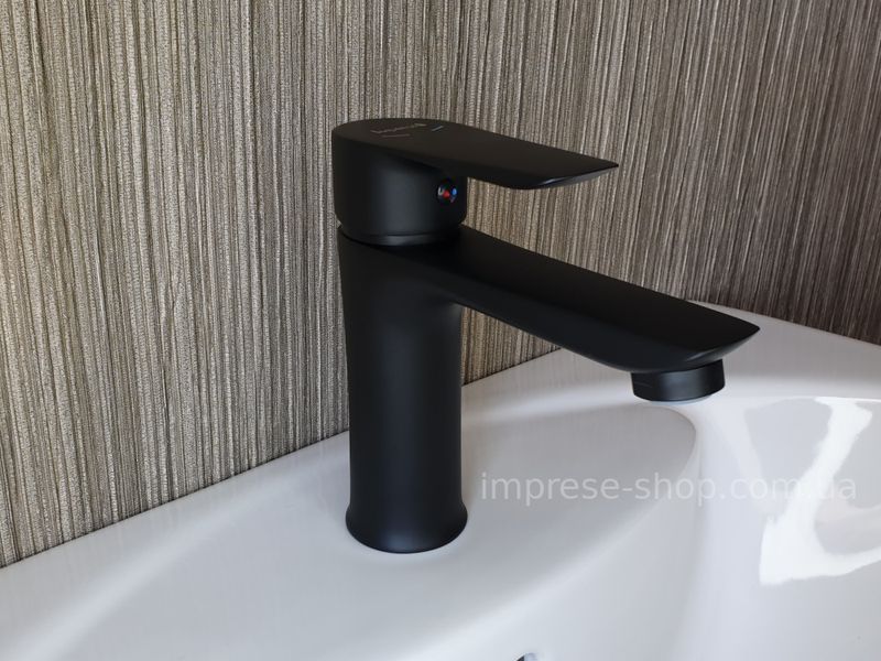 Чорний набір змішувачей для ванни матовий Imprese VACLAV black016 фото