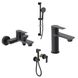 Черный набор смесителей для ванны с гигиеническим душем Volle Libra set201 фото 1