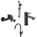 Черный набор смесителей для ванны и кухни Volle Libra set202 фото 1