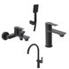Черный набор смесителей для ванны и кухни Volle Libra set203 фото 1