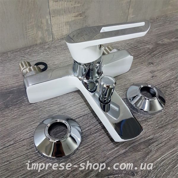 Imprese Breclav хром-белый. Смеситель для ванны, короткий: клапан; латунь. 10245W 10245W фото