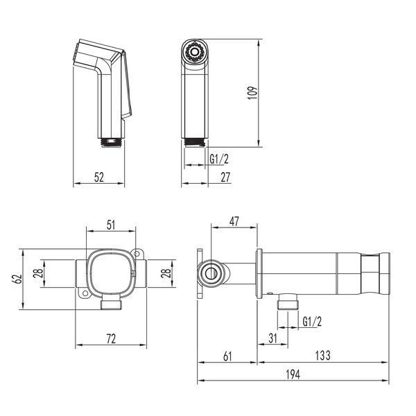 Гигиенический душ с смесителем Imprese VR30704U-BT VR30704U-BT фото